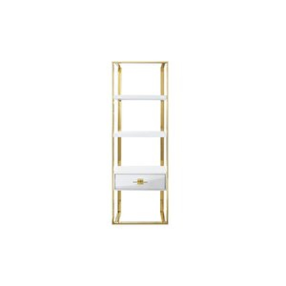 Hitit Dekorasyon Rihanna Gold Metal Beyaz Kitaplık ve Raf Gold 02 Kitaplık Fiyatı