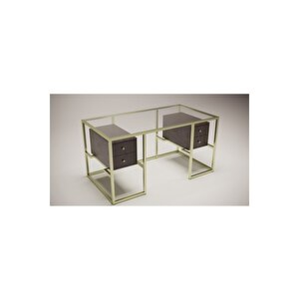Hitit Dekorasyon Trinity Gold Metal ve Ahşap ve Cam Çalışma Masası Gold 02 Bilgisayar Masası Fiyatı
