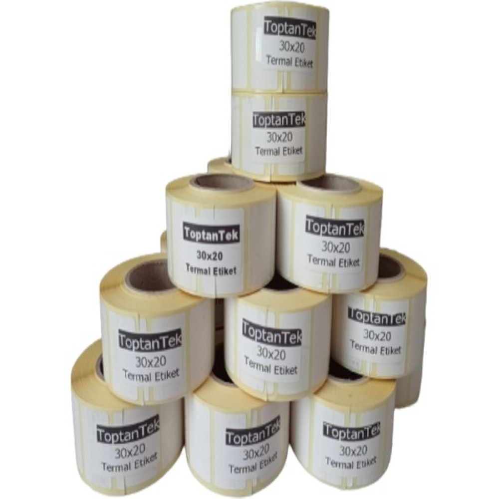 Hitmax 30X20 Termal Etiket G.30MM Y.20MM Bir Rulo 1000 Adet (Tam Metraj) Toplam 12 Rulo - 30 x 20 cm Barkod Okuyucular Fiyatı