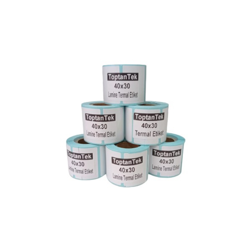 Hitmax 40X30+12 Lamine Termal Etiket G.40MM Y.30MM Bir Rulo 300 Adet (Tam Metraj) - 40 x 30 mm Barkod Okuyucular Fiyatı