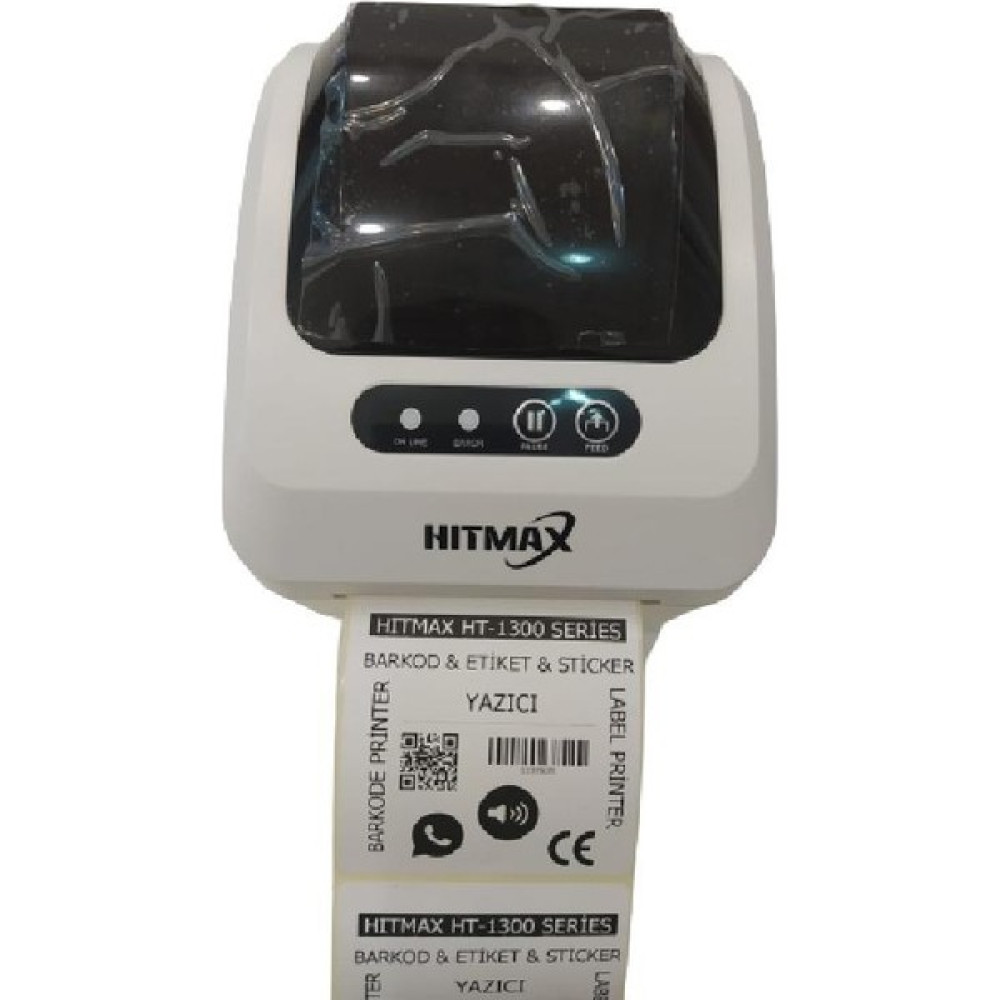 Hitmax HT1300 Barkod Yazıcı - Etiket Yazıcı Maksimum etiket genişliği 80mm dir. - Beyaz Yazıcılar Fiyatı