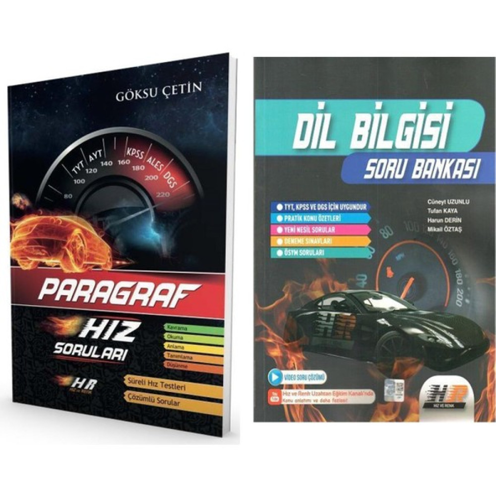 Hız ve Renk TYT AYT Paragraf ve Dil Bilgisi Soru Bankası Seti 2 Kitap Temel Yeterlilik Testi (TYT) Fiyatı
