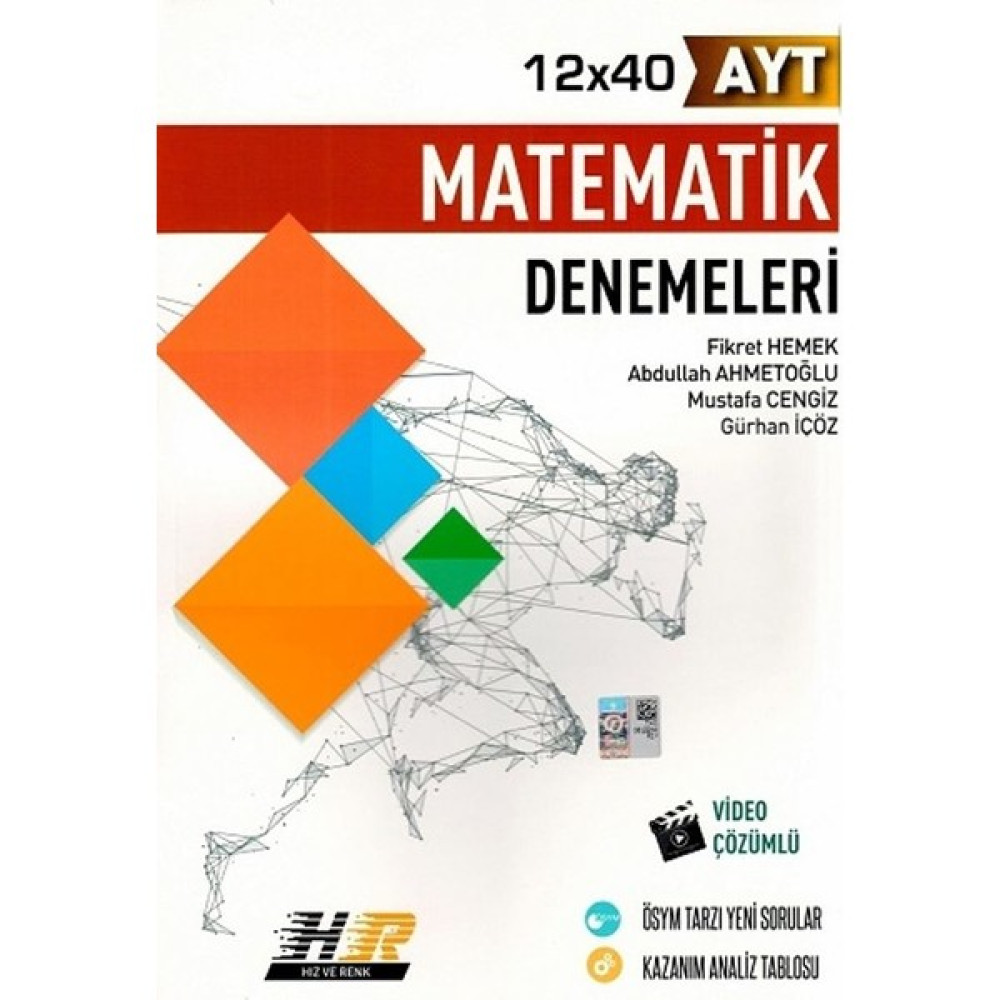 Hız ve Renk Yayınları AYT Matematik 12x40 Denemeleri - Abdullah Ahmetoğlu Matematik Fiyatı