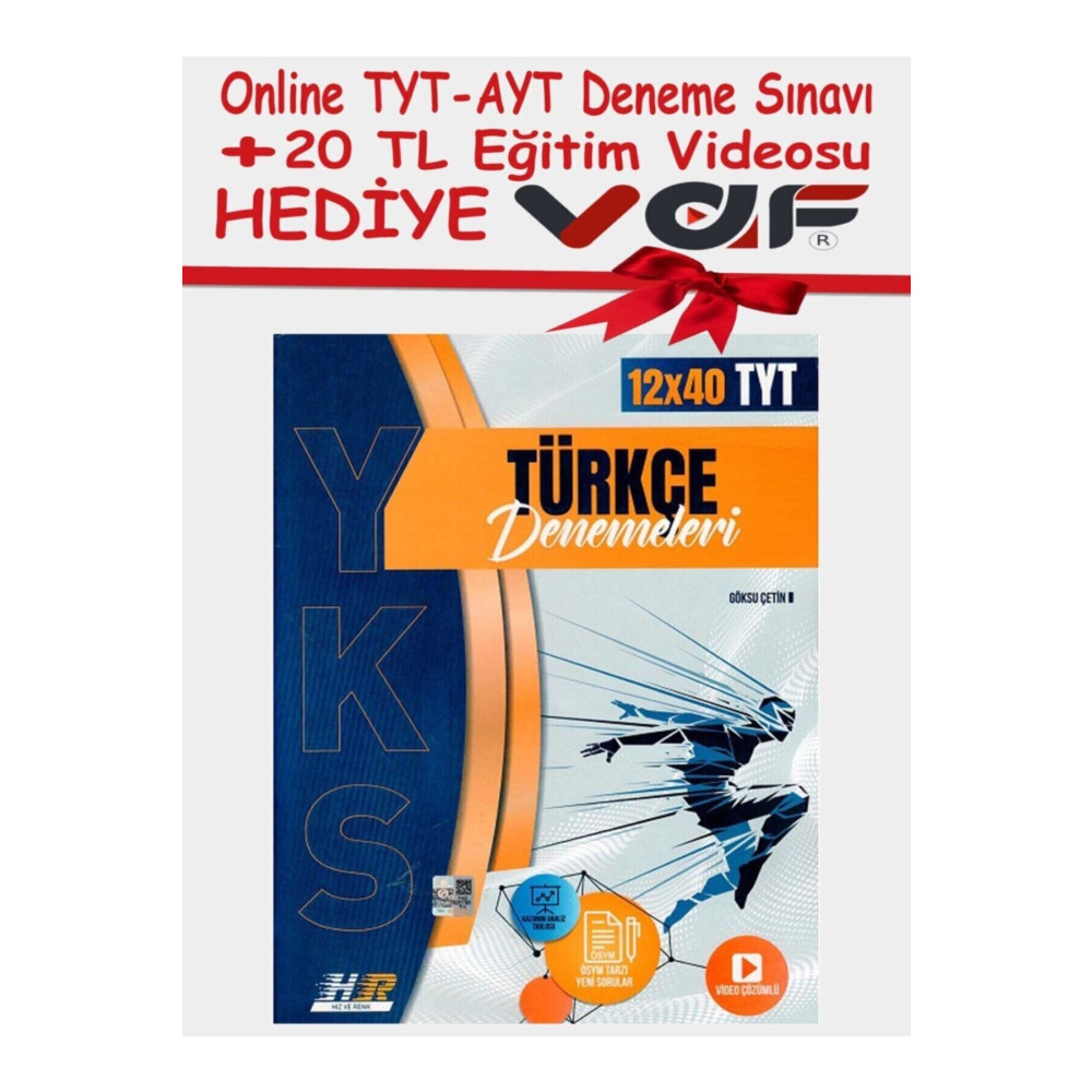 Hız ve Renk Yayınları Tyt Türkçe 12 X 40 Denemeleri Ders Sınav Kitapları Fiyatı