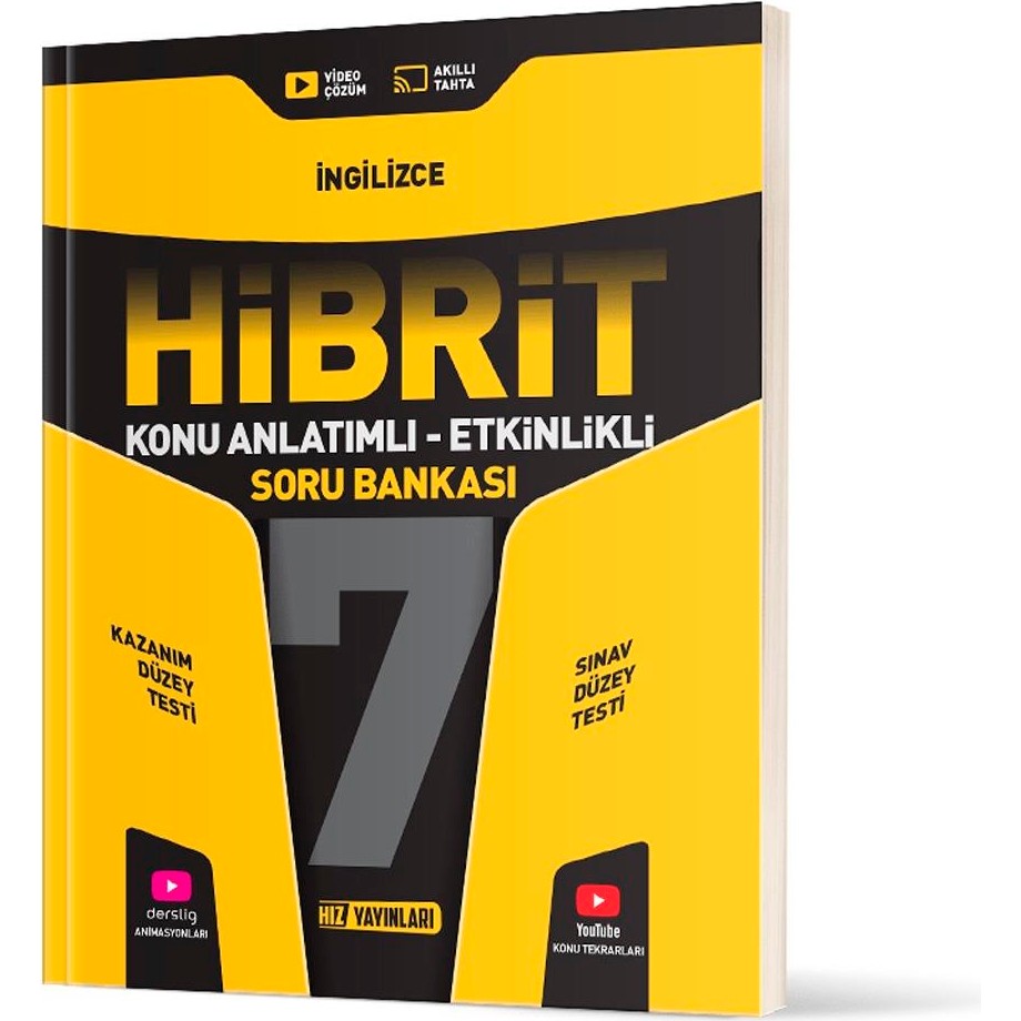 Hız Yayınları 7. Sınıf İngilizce HİBRİT Konu Anlatımlı Etkinlikli Soru Bankası Kaynak Kitapları Fiyatı