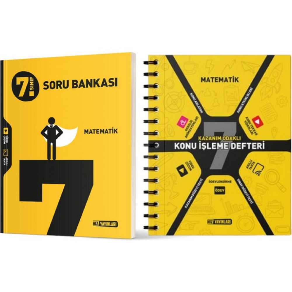 Hız Yayınları 7. Sınıf Matematik Soru Bankası - Matematik Konu İşleme Defteri 2’li Set Matematik Fiyatı
