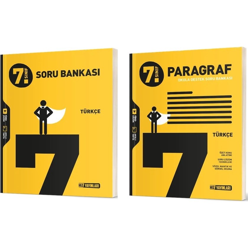 Hız Yayınları 7. Sınıf Türkçe Soru Bankası - Paragraf Soru Bankası 2'li Set Tüm Dersler Fiyatı