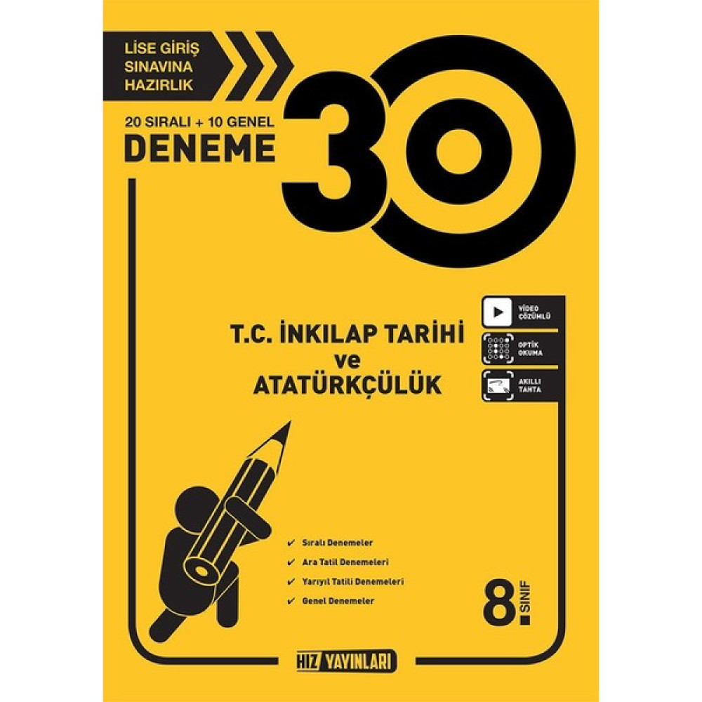 Hız Yayınları 8. Sınıf LGS Inkılap Tarihi 30'lu Deneme - Hız Yayınları LGS Deneme Kaynak Kitapları Fiyatı