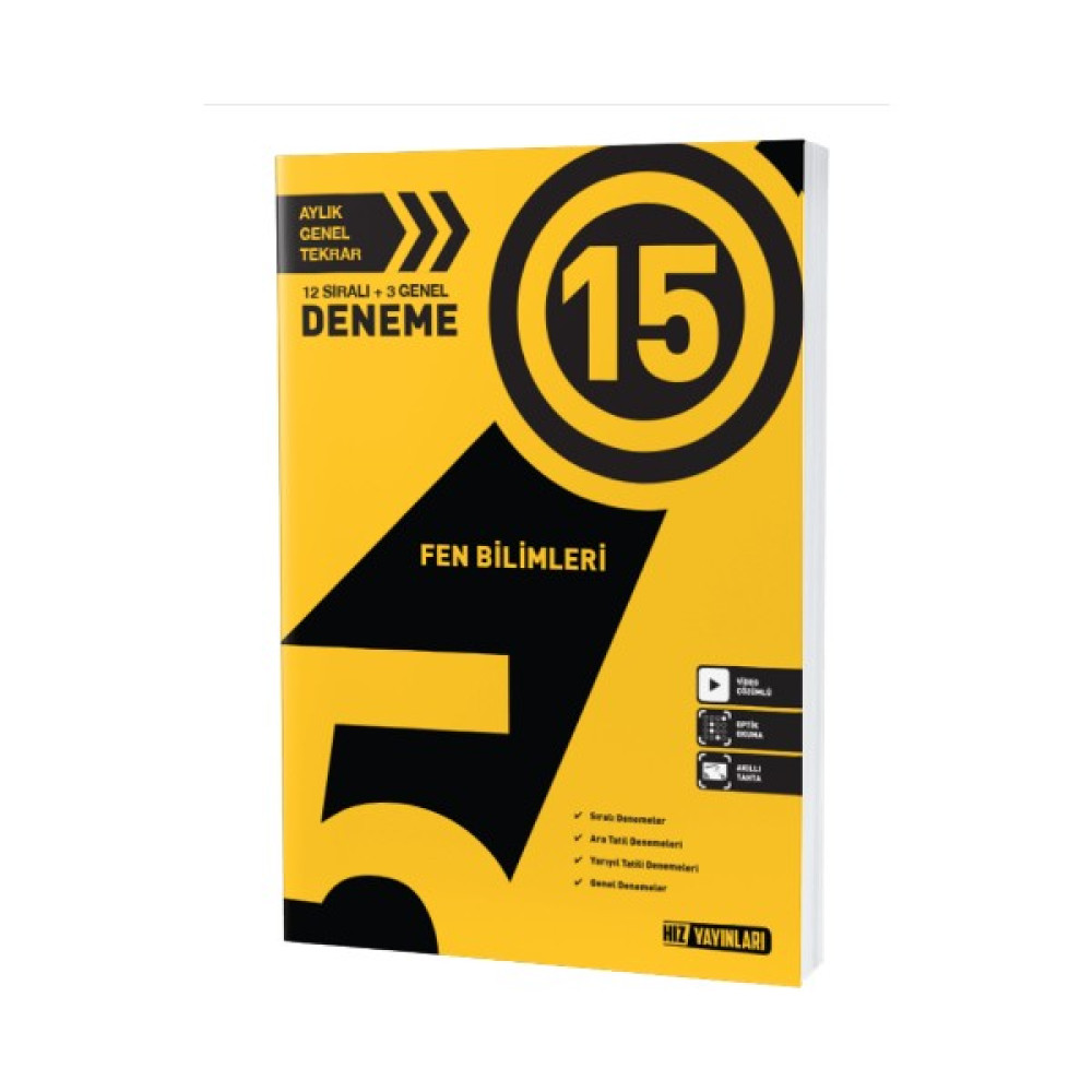 Hız Yayınları Hız 5. Sınıf Fen Bilimleri 15 Deneme - Hız 5 Deneme Kaynak Kitapları Fiyatı