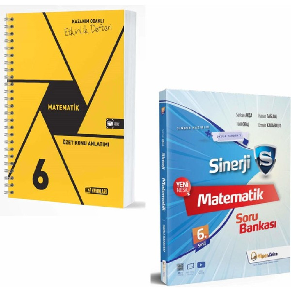 Hız Yayınları Hız 6. Sınıf Matematik Özet Konu Anlatımlı Etkinlik Kitabı ve Hiper Zeka Sinerji Matematik Soru Bankası Matematik Fiyatı