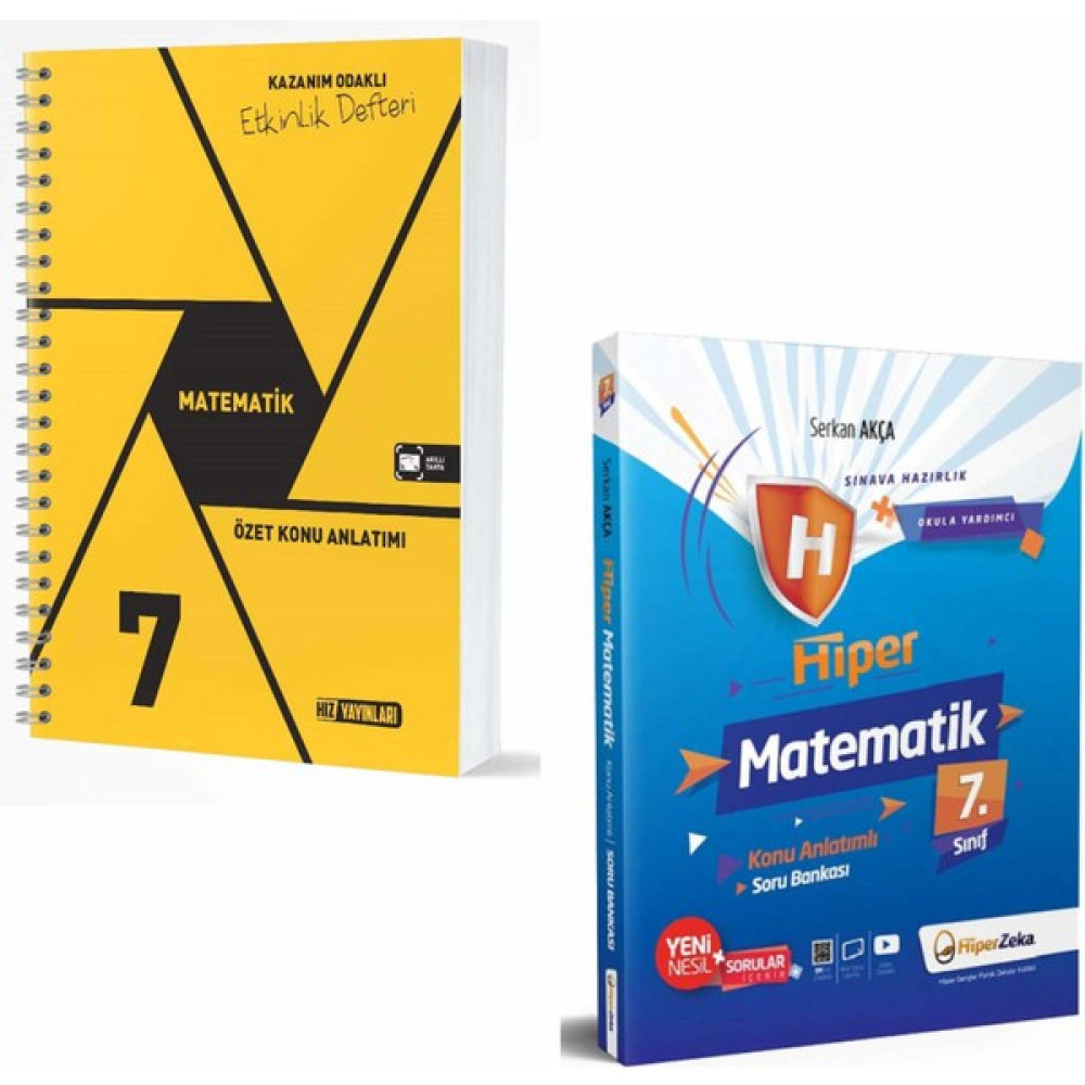 Hız Yayınları Hız 7. Sınıf Matematik Özet Konu Anlatımlı Etkinlik Kitabı ve Hiper Zeka Matematik Soru Bankası Matematik Fiyatı