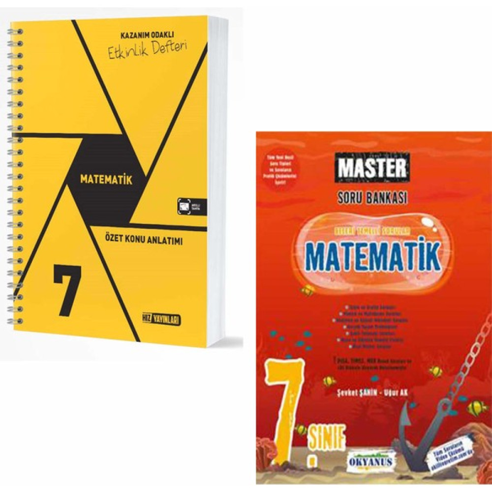 Hız Yayınları Hız 7. Sınıf Matematik Özet Konu Anlatımlı Etkinlik Kitabı ve Okyanus Master Matematik Soru Bankası Matematik Fiyatı