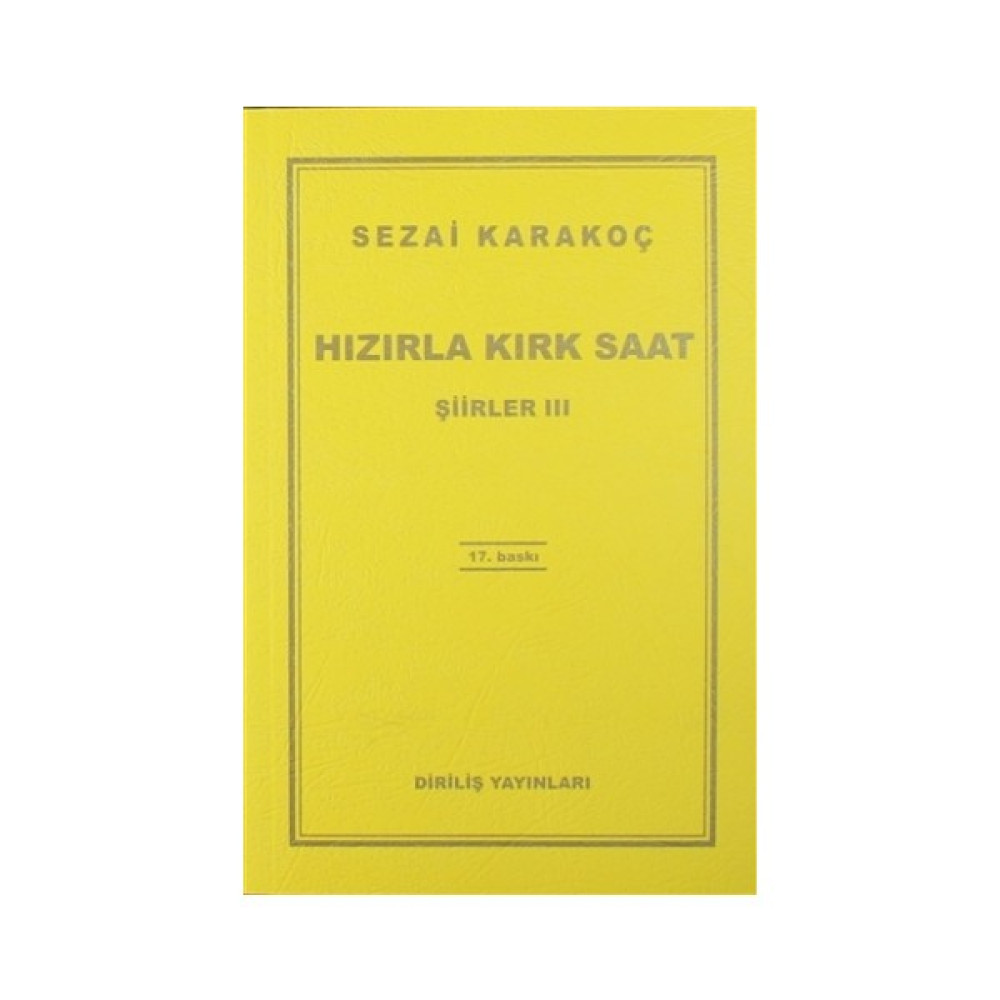 Hızırla Kırk Saat Şiirler 3 Edebiyat Fiyatı