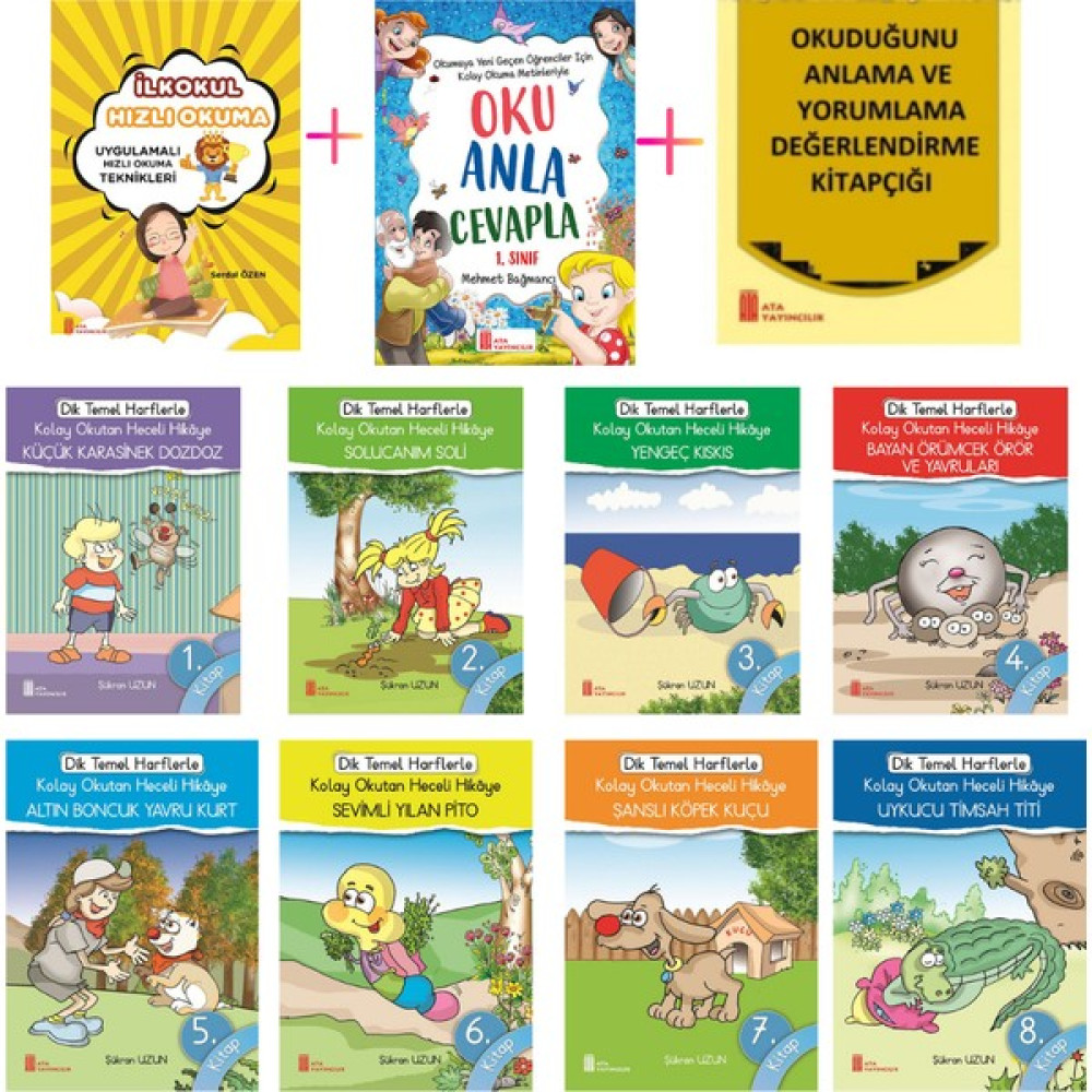 Hızlı Okuma + Oku Anla Cevapla + Kolay Okutan Heceli 8'li Okuma Geliştiren Hikaye Seti Türkçe Fiyatı