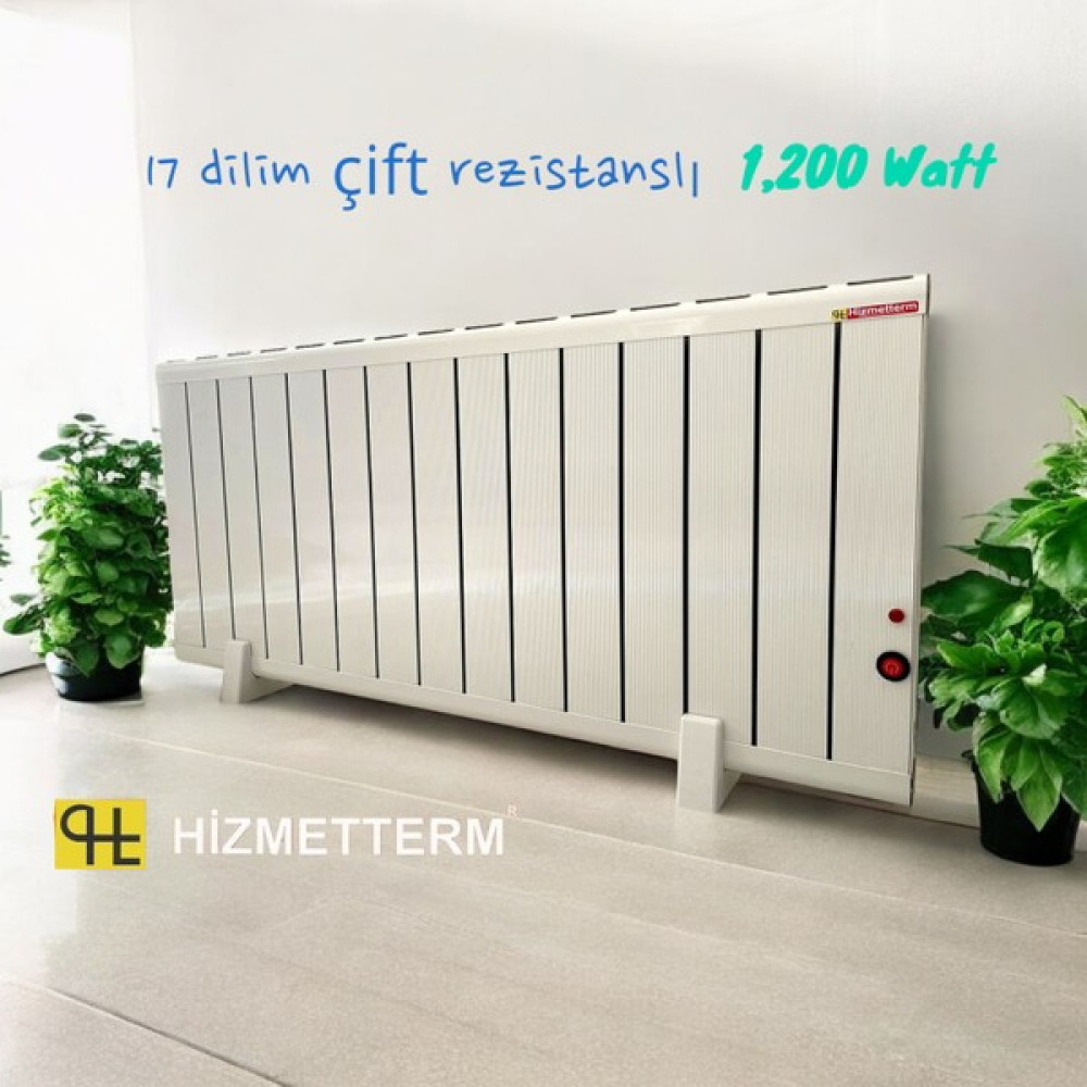 HİZMETTERM Elektrikli Radyatör 600+600 (1200WATT) Çift Rezistanslı Aluminyum Hizmetterm - Beyaz Oto Boyaları Fiyatı