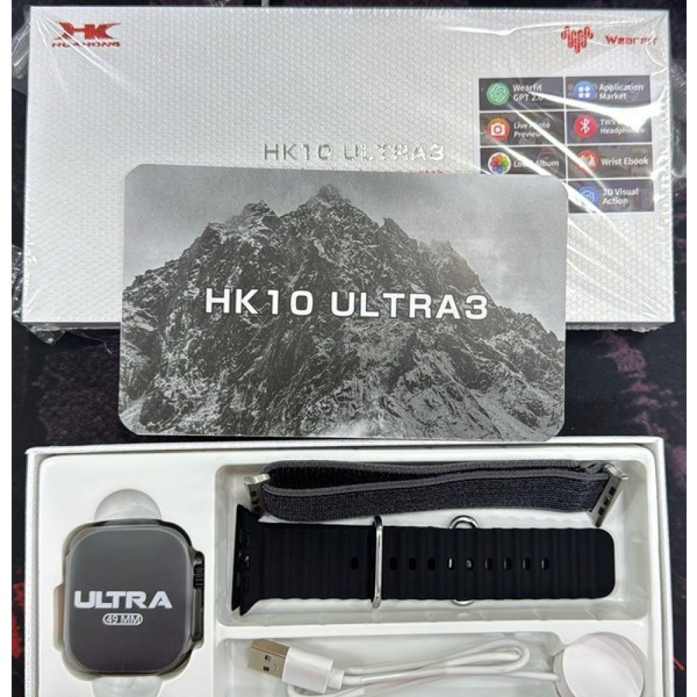 Hk Watch Hk 10 Ultra 3 Amoled Akıllı Saat Tüm Telefonlara Uyumlu - Siyah Akıllı Saat Fiyatı