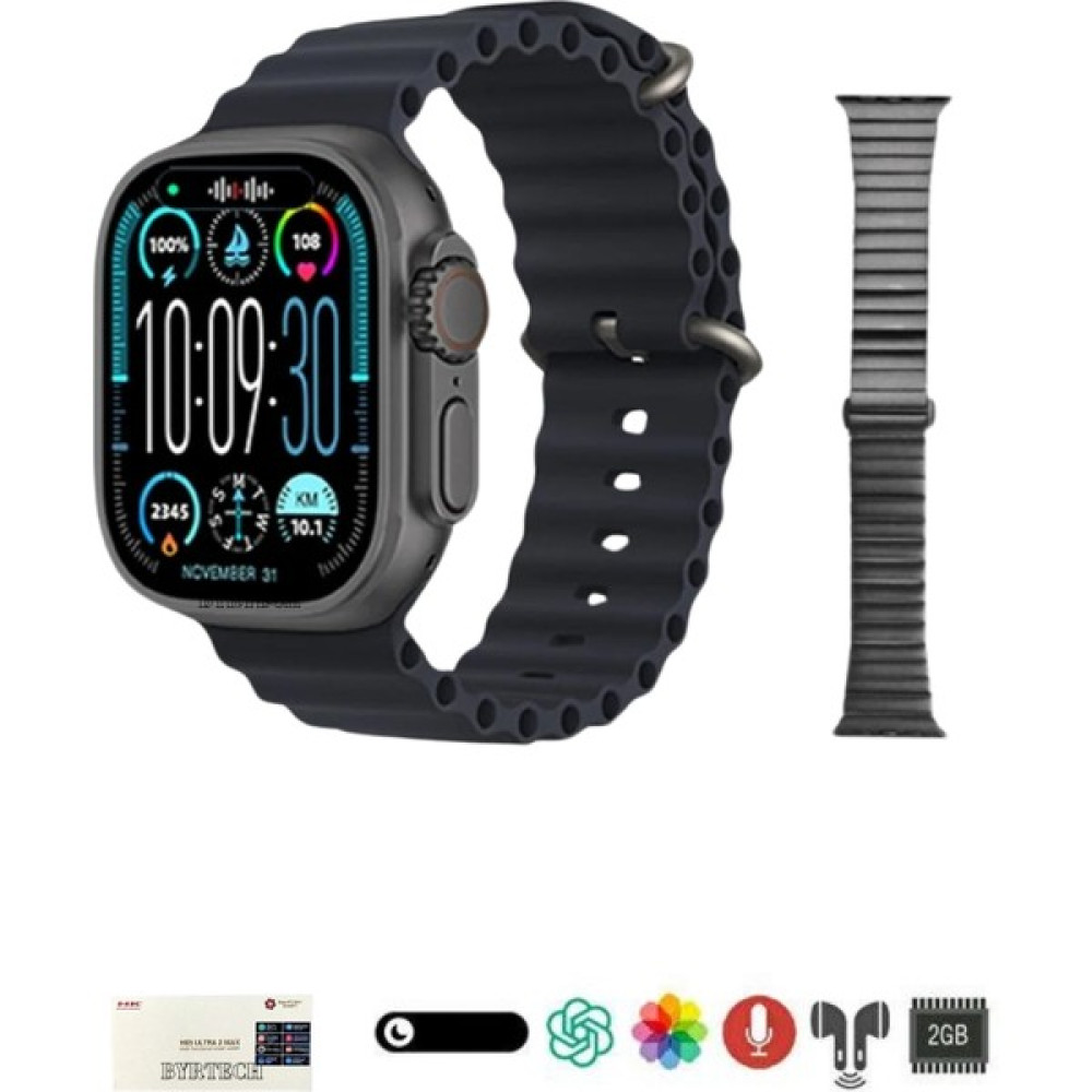 Hk9 Ultra 2 Max Chat Gpt/dahili Hafıza/3d Animasyon Destekli Amoled Watch Ultra 2 Akıllı Saat - Metal Akıllı Saat Fiyatı