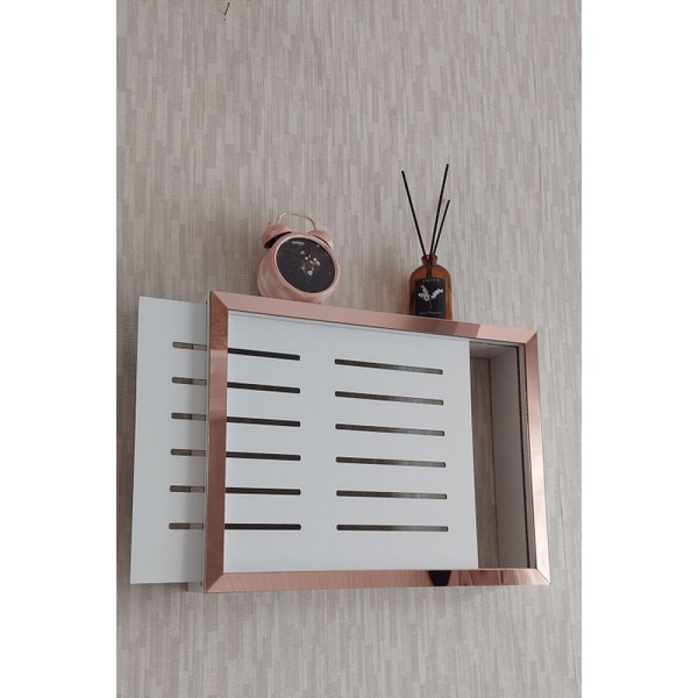 HKM Ticaret Beyaz-Rose 25 x 35 x 7 cm Izgaralı Duvara Asılabilir Sigorta ve Modem-Wifi Saklama Kutusu! Saklama Kutusu Eşya Saklama Kutusu Fiyatı
