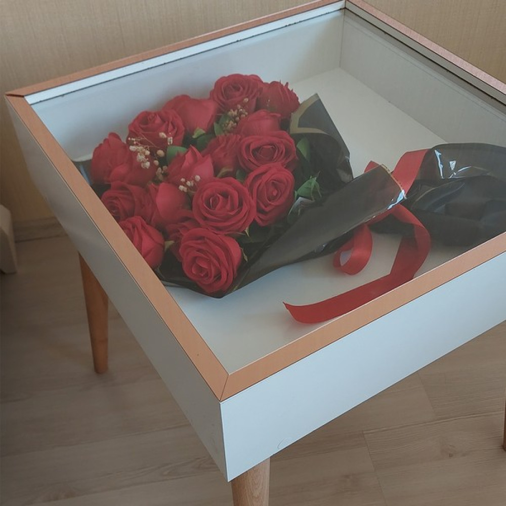 Hkm Ticaret Beyaz-Rose Derin Yan Sehpa! Çiçek ve Gül Dizaynı Için Anı Sehpası! Gül Kutusu! Çiçek Sehpası! - Bordo Yan Sehpa Fiyatı