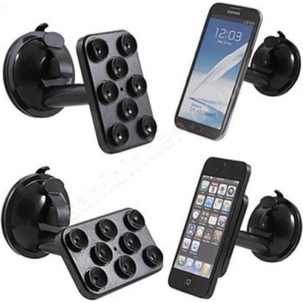 HLD 8 Vantuzlu Oto Telefon Tutacağı - Siyah Cep Telefonu Tutucu Fiyatı