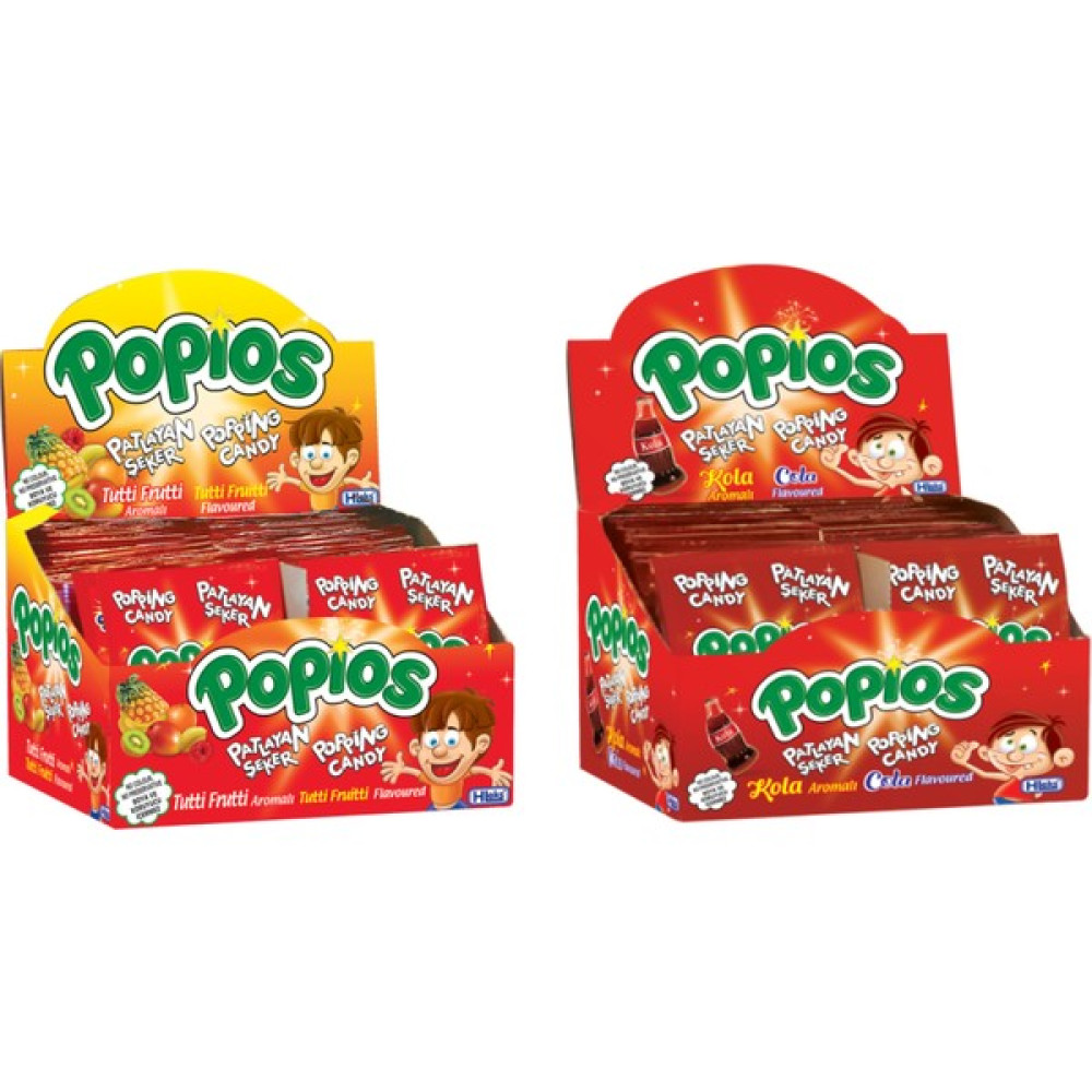 Hleks Patlayan Şeker Popios Kola Tutti Frutti 4 gr 40+40 Adet Oto Boyaları Fiyatı
