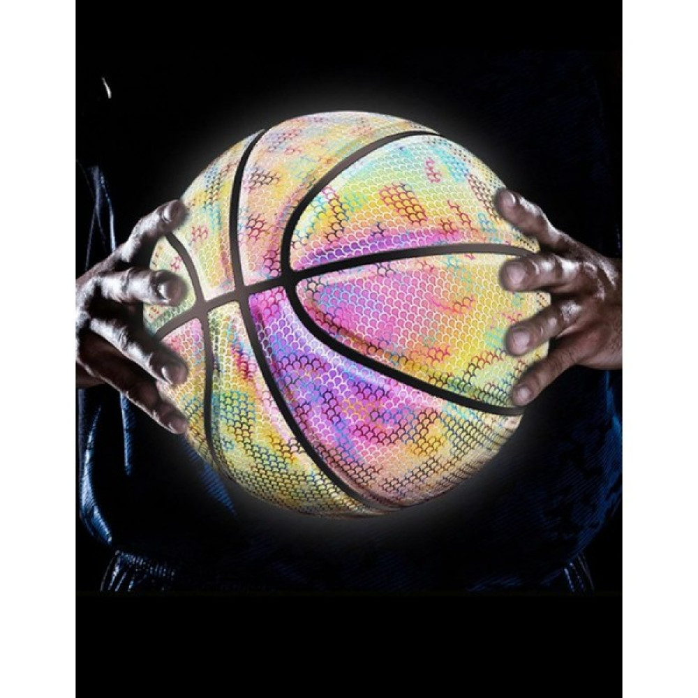 HLL Teknoloji Renkli Holografik Yansıtıcı Basketbol Topu Pu Orijinal Deri - 640 Gram + Pompa Hediyeli Toplar Fiyatı
