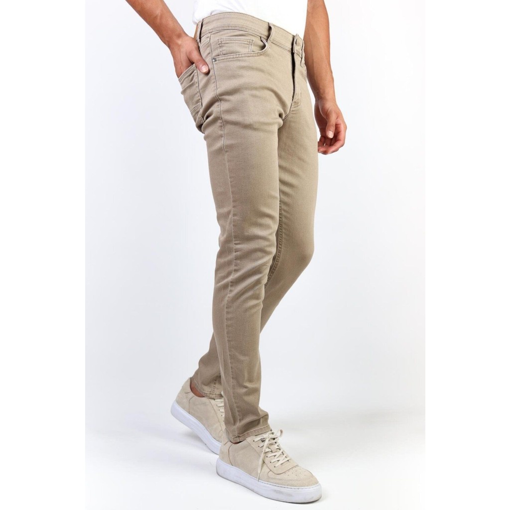 Hlt Jeans Erkek Bej Slim Fit Esnek Likralı Jean Kot Pantolon Hlthe001966 Erkek Jeans / Kot Pantolon Fiyatı
