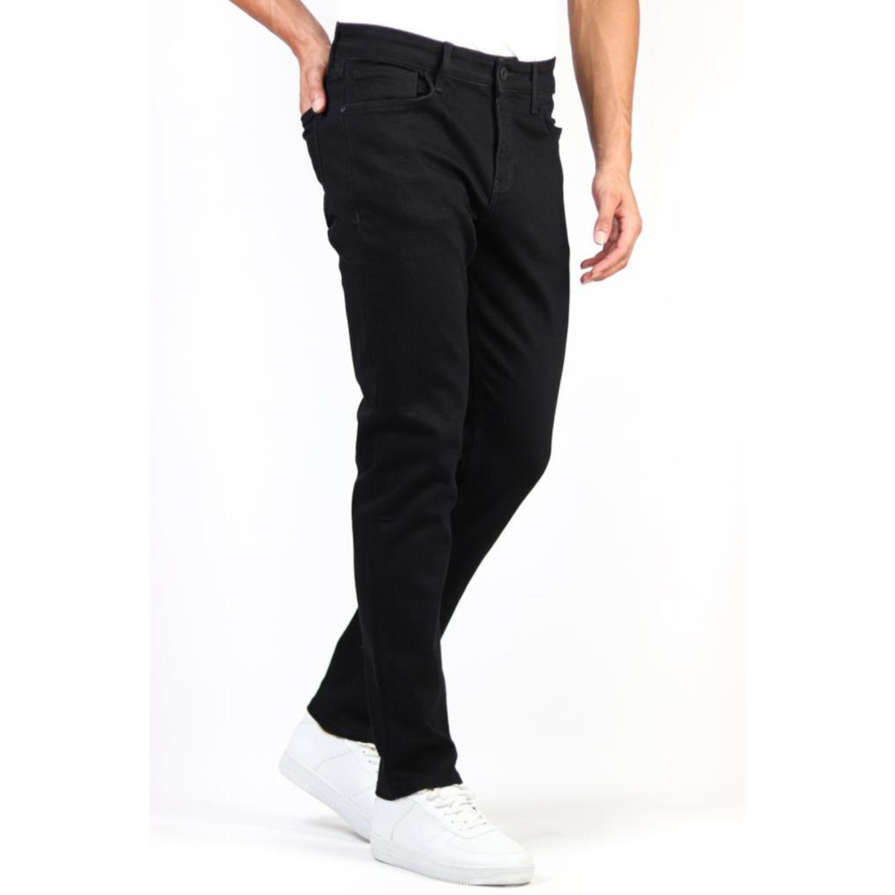 HLT JEANS Erkek Siyah Regular Boru Paça Esnek Likralı Denim Jeans Kot Pantolon HLTHE001973 - SİYAH 36/30 Beden Bayan Jeans / Kot Pantolon Fiyatı