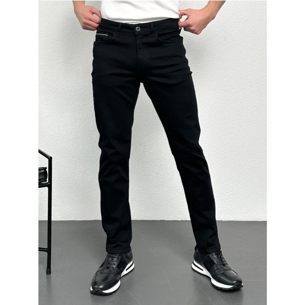 Hlt Jeans Erkek Siyah Şeritli Model Regular Fit Rahat Kesim Esnek Likralı Denim Jeans Kot Pantolon Hlthe001914 Erkek Jeans / Kot Pantolon Fiyatı