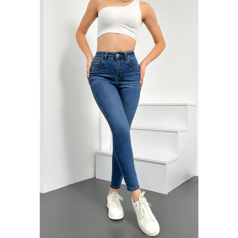 HLT JEANS Kadın Açık Mavi Süper Skinny Fit Esnek Likralı Yüksek Bel Denim Jean Kot Pantolon Jennie-açık Mavi 42 Beden Bayan Jeans / Kot Pantolon Fiyatı
