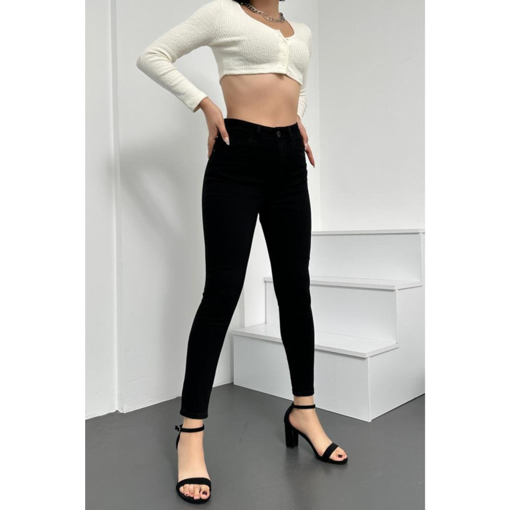 HLT JEANS Kadın Siyah Süper Skinny Fit Esnek Likralı Denim Jean Kot Pantolon Hltjenniesiyah 36 Beden Bayan Jeans / Kot Pantolon Fiyatı