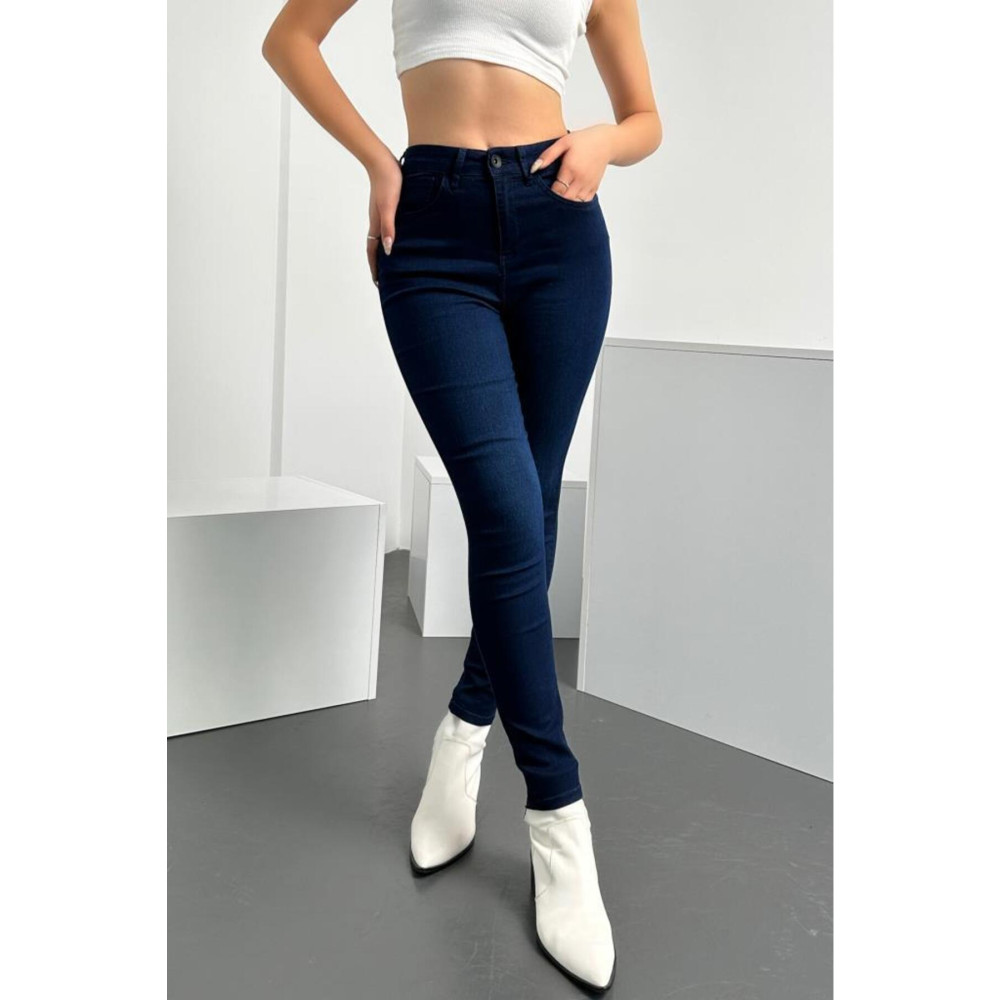HLT JEANS Kadın Süper Skinny Fit Esnek Likralı Yüksek Bel Denim Jean Kot Pantolon Hltjennie-blue Black-k 32 Beden Bayan Jeans / Kot Pantolon Fiyatı