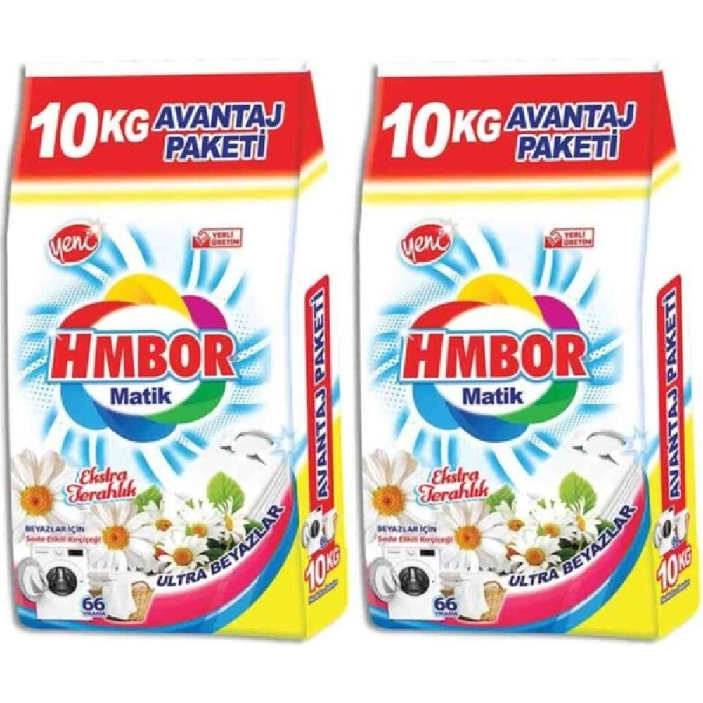 Hmbor Matik 2 Adet Ultra Beyazlık 10KG White (2ADET) - 20 kg Çamaşır Deterjanı Fiyatı