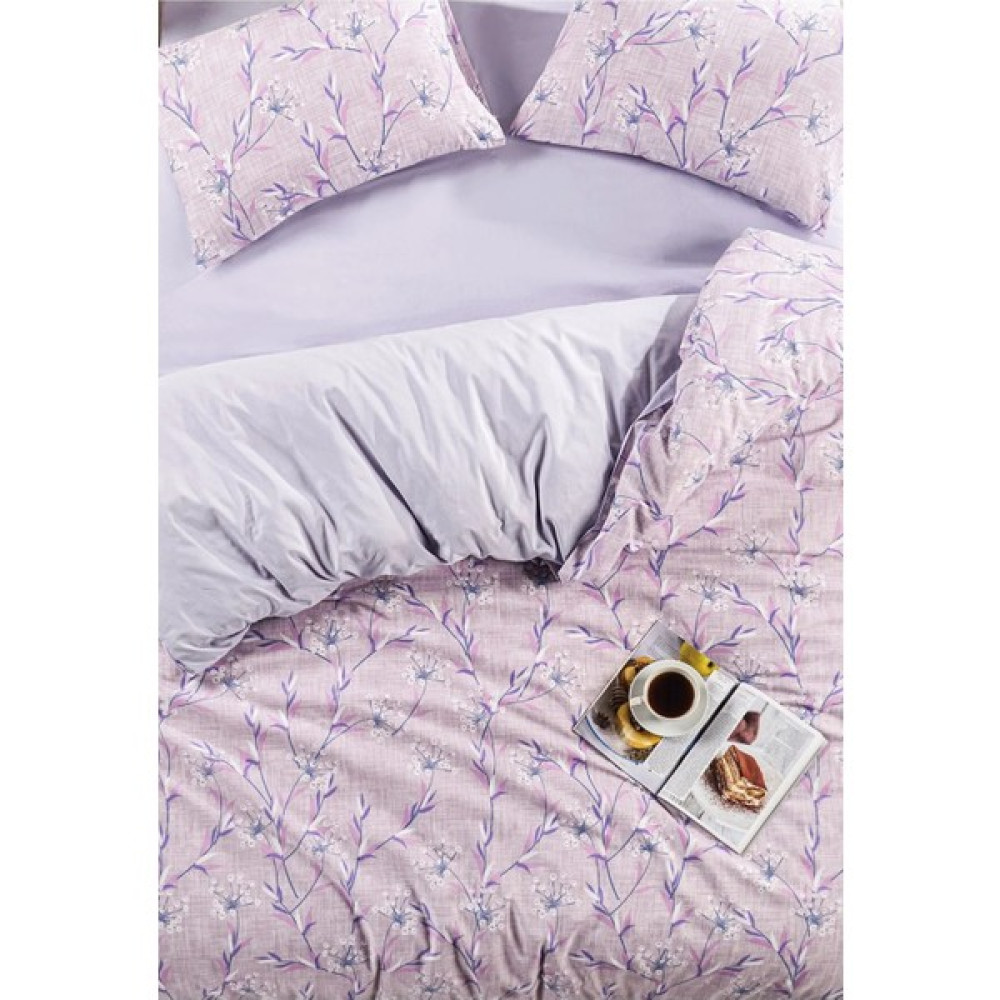 HMCTEKS Çift Kişilik Çarşaflı Nevresim Takımı - 200 x 220 cm - Lila Nevresim Takımı Fiyatı