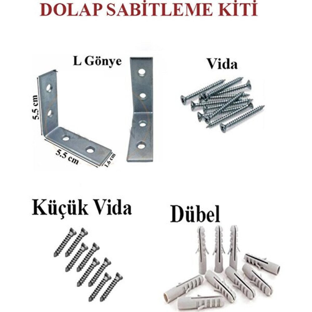 Hmo Dizayn Gri L Demir Dolap Sabitleme 15*55*55 Masa Gönye (5 Adet) + Vida + Dubel Nalburiye & Hırdavat Fiyatı