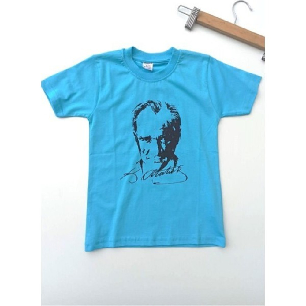 Hmz Giyim Mavi Kısa Kol Atatürk Baskılı T-Shirt Erkek Çocuk T-shirt Fiyatı