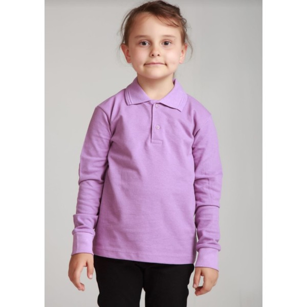 HMZ Unisex Lila Uzun Kol Polo Yaka Lakost T-Shirt Kız Çocuk T-shirt Fiyatı