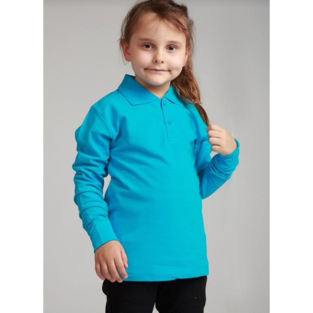 HMZ Unisex Turkuaz Uzun Kol Polo Yaka Lakos T-Shirt Kız Çocuk T-shirt Fiyatı