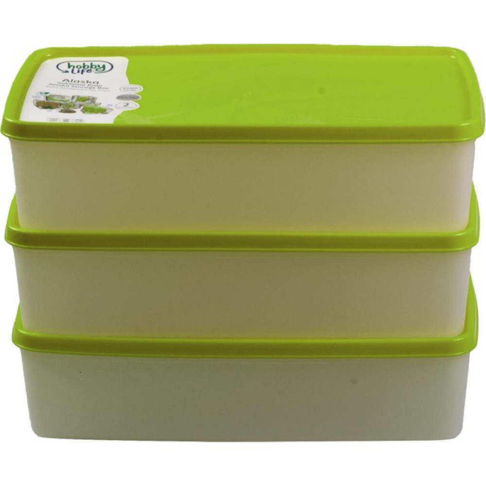 Hobby Life Alaska Nofrost Saklama Kabı 2 Litre 3'lü Yeşil - 2 Lt Saklama Kapları Fiyatı