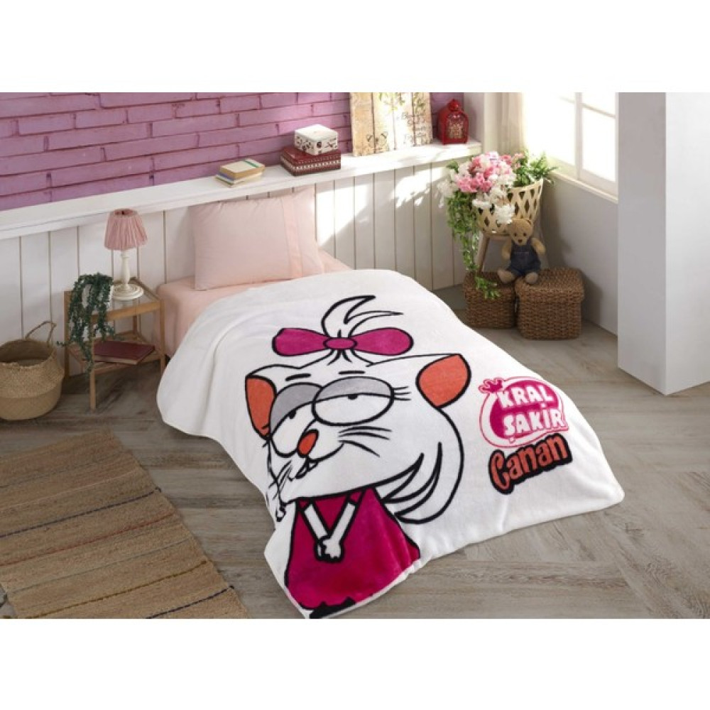 Hobby Lisanslı Tek Kişilik Battaniye Kral Şakir Canan - 155 x 220 cm - Renkli Battaniye Fiyatı
