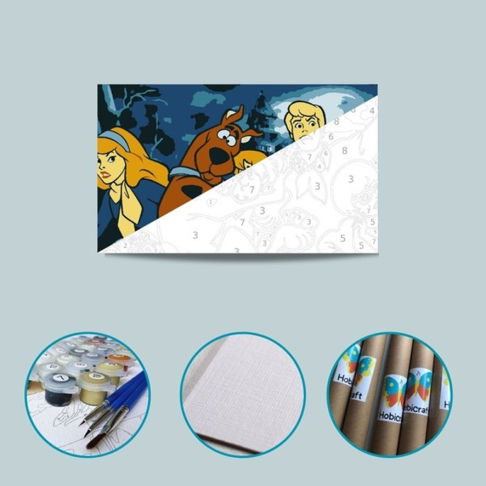 Hobi Art Market Scobdy Doo Çocuklar Için Tuval Kağıdından Sayılarla Boyama Seti Boya ve Fırça Dahil (Kasnaksız) Sanatsal Malzemeler Fiyatı