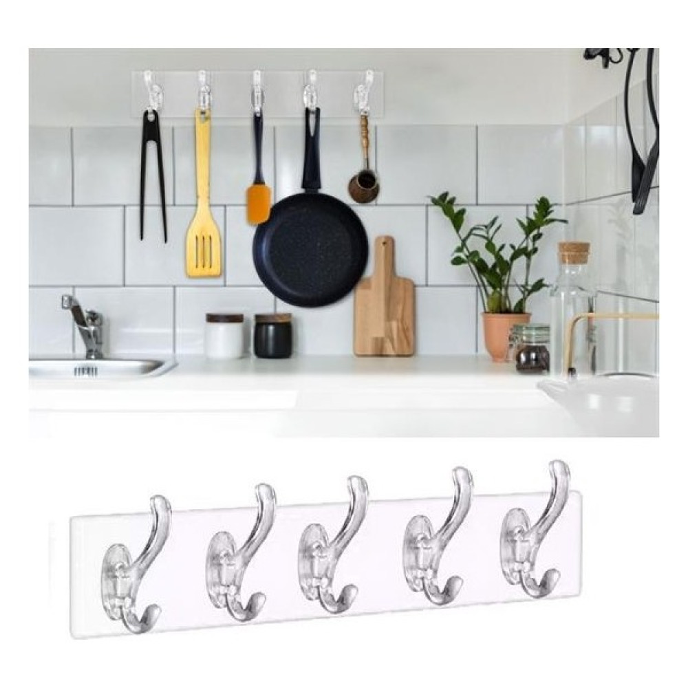 Hobi Bahçem Buffer® 5'li Güçlü Yapışkanlı Şeffaf Duvar Askısı Banyo Mutfak Düzenleyici Pratik Askılık Eşya Saklama / Düzenleme Fiyatı