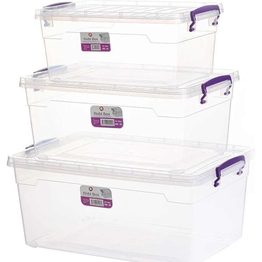 Hobi Box Saklama Kabı 3'lü Set 15-20-30 Lt Diğer Fiyatı