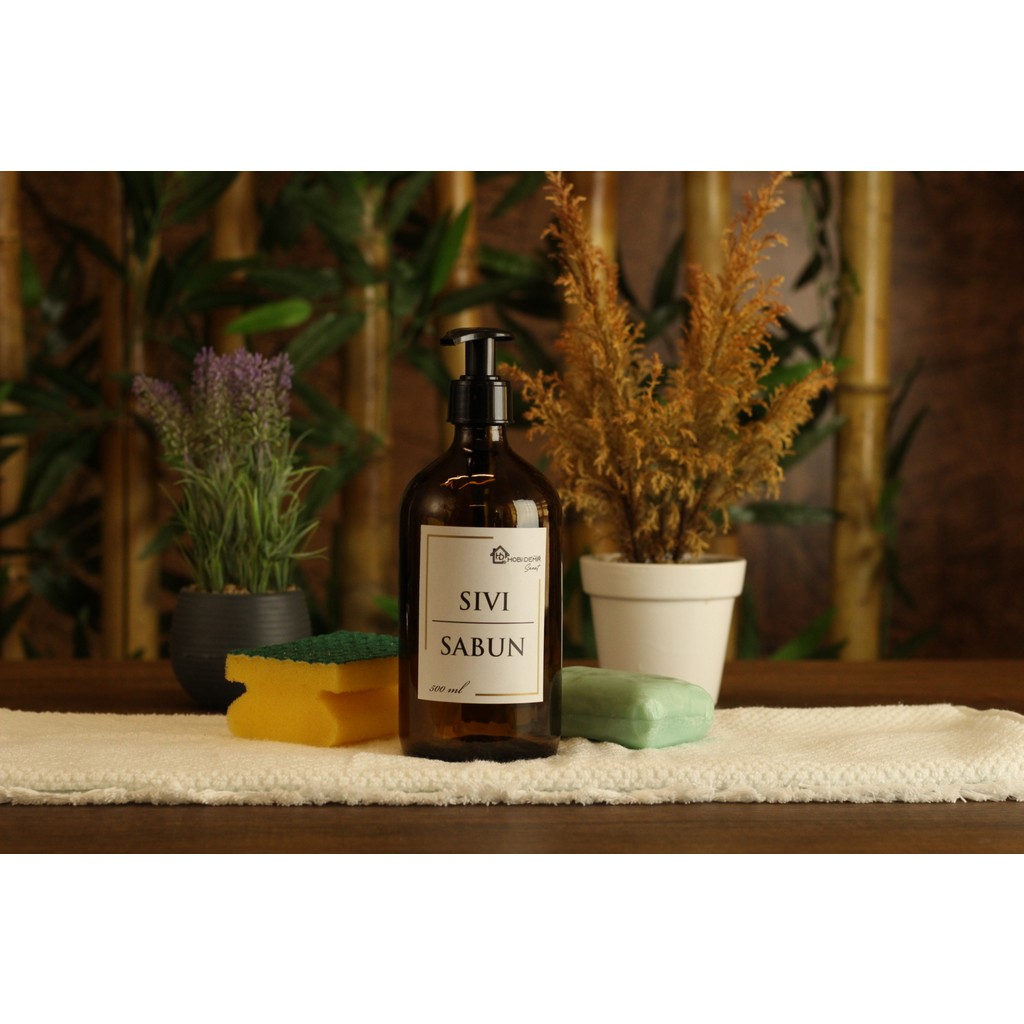 Hobi Demir Sanat 500 ml Amber Kahverengi Cam Sıvı Sabun Şişesi Beyaz Etiketli Sabunluk Fiyatı