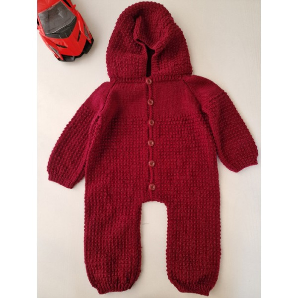 Hobi Kafe 3-6 Aylık El Örgüsü Kapüşonlu Bebek Tulumu Bebek Tulumu Fiyatı