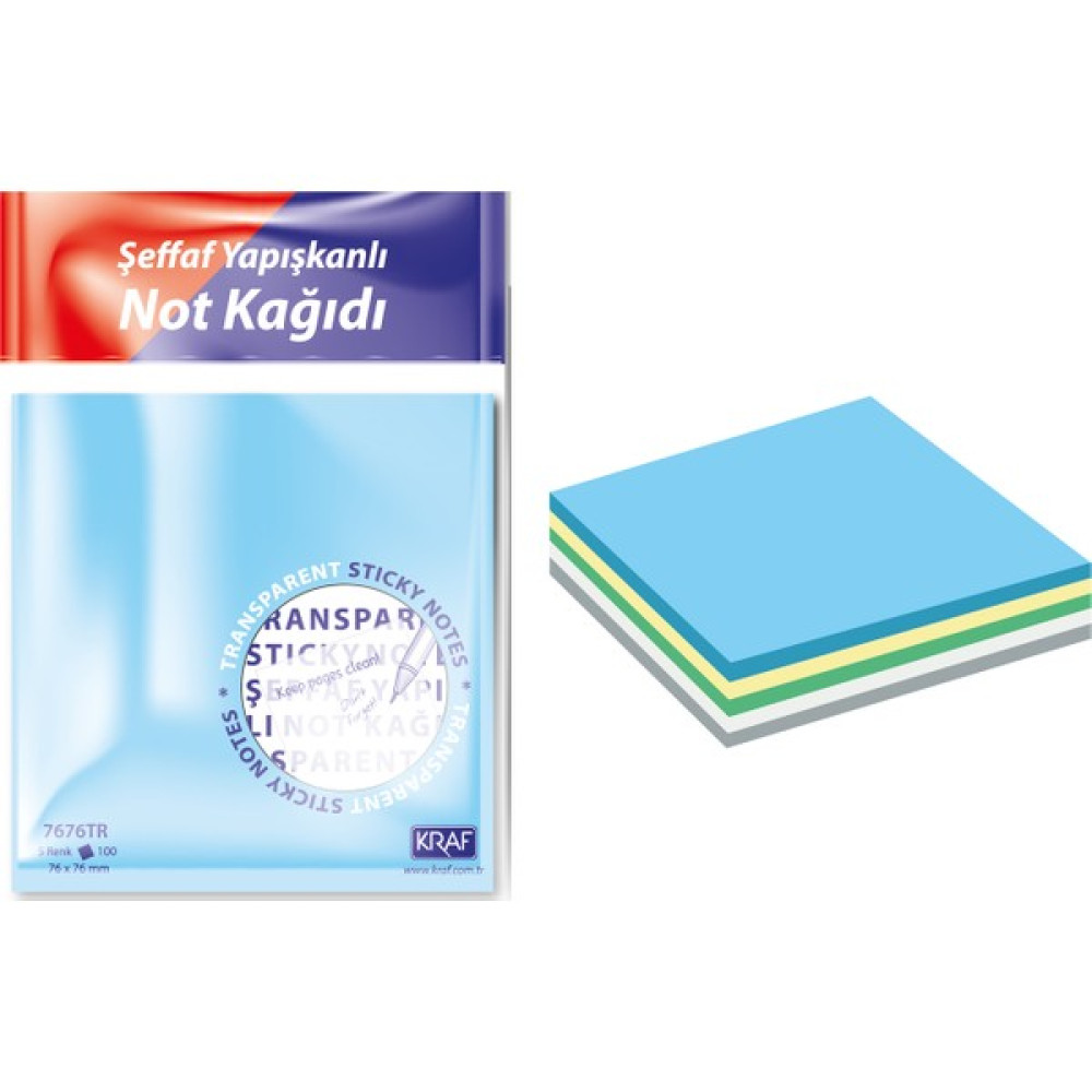 Hobi Market Art Şeffaf Post-It Yapışkanlı Not Kağıdı 76X76 Mm. 5 Renk 100 Yaprak Not Defteri & Bloknot Fiyatı