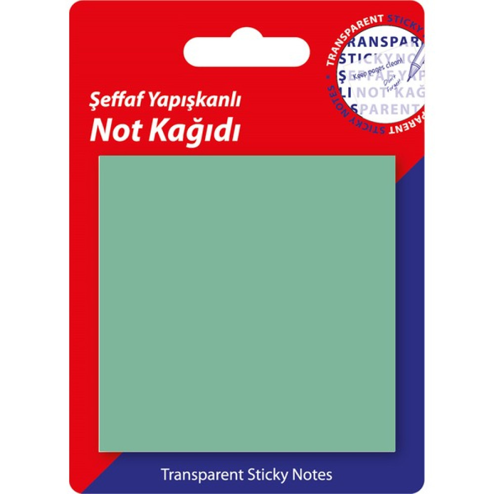 Hobi Market Art Şeffaf Post-It Yapışkanlı Not Kağıdı Yeşil 76X76 Mm. 50 Yaprak Not Defteri & Bloknot Fiyatı