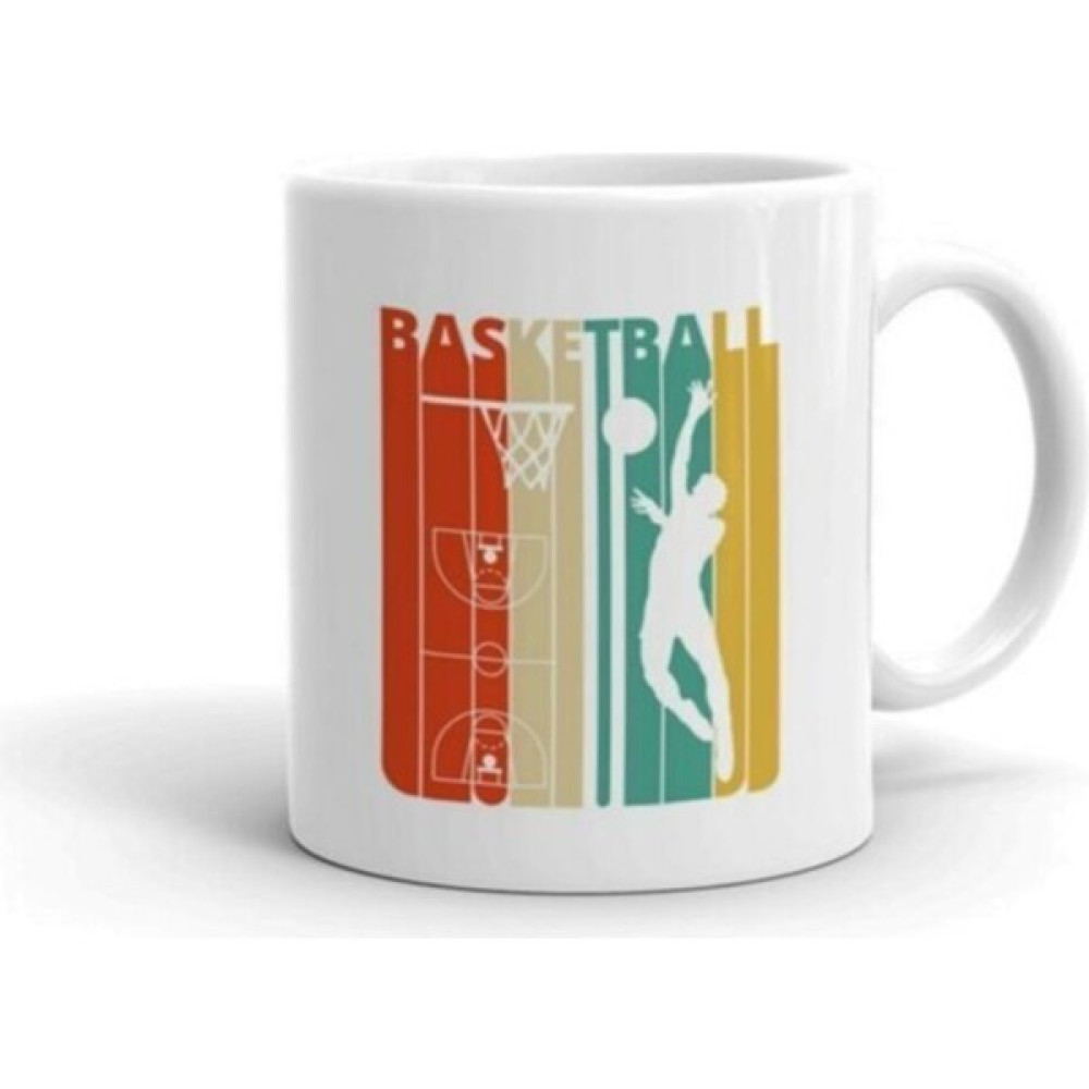 Hobi Shop Basketbol Temalı Baskılı Kupa Bardak - Beyaz Fincan / Bardak / Kahve Takımı Fiyatı