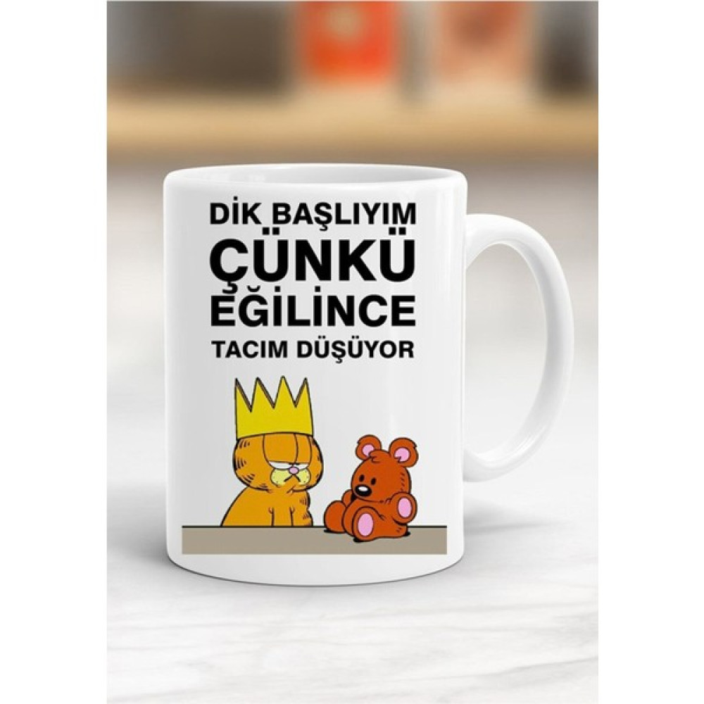 Hobi Shop Dik Başlıyım Baskılı Kupa Bardak - Resimli Kupa Bardak - Hediyelik Bardak - Bardak Baskı - 1 Adet - Beyaz - 299 ml Fincan / Bardak / Kahve Takımı Fiyatı