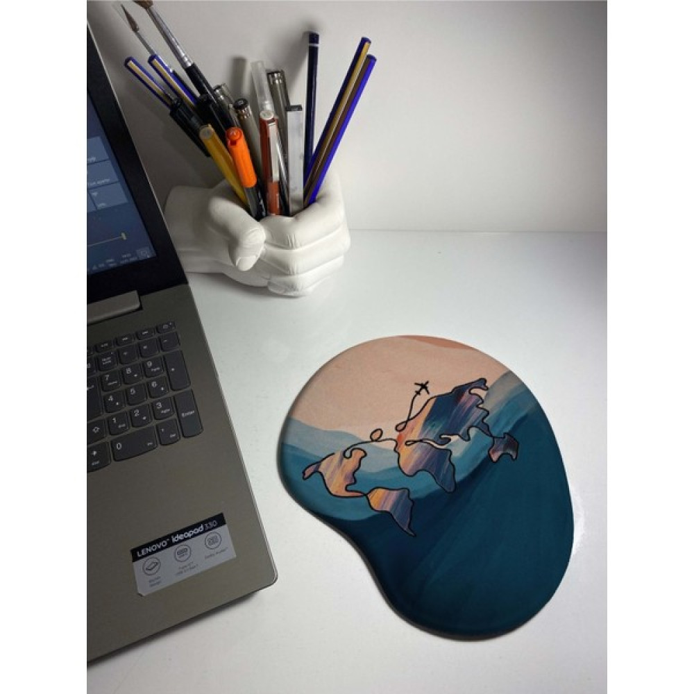 Hobi Shop Dünya Haritası Baskılı Bilek Destekli Mouse Pad - Renkli Mouse Pad Fiyatı